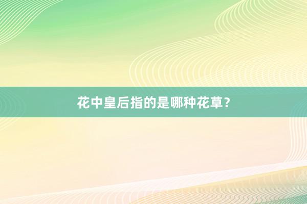 花中皇后指的是哪种花草？